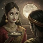 a hindu festival karwa chauth in comic book style